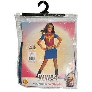 WW84 Wonder Woman Costume Size S 4-6 Blue Red Gold Dress And Tiara Rubies New